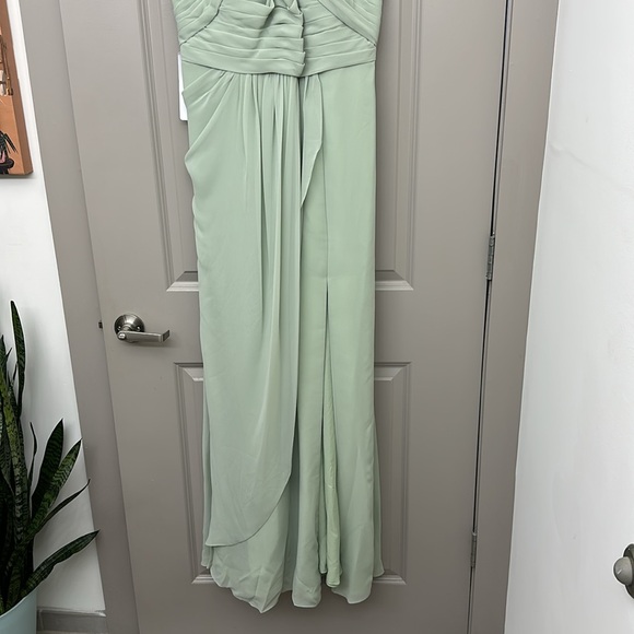 Dusty sage Azazie floor length gown - Picture 2 of 9